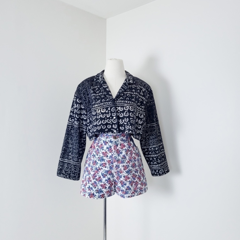 80's Le Chataeu blazer cropped vintage 90s jacket abstract crop - Picture 6 of 13